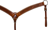 Leather Breastcollar- Floral Tooling - Country Scene Saddlery and Pet Supplies