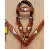 New! Leather double stitched tooled browband headstall and breastcollar. - Country Scene Saddlery and Pet Supplies