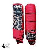 New! LEOPARD WITH RED SPLINT BOOT (PAIR) - MEDIUM / FRONT - Splint Boots