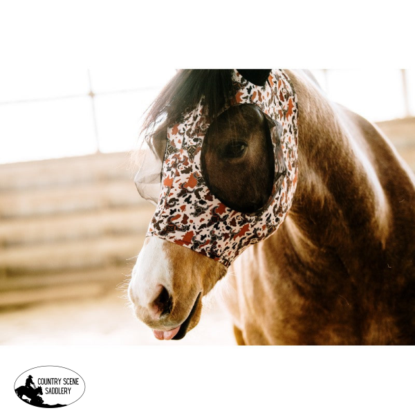 New! Lycra Fly Mask - Cattle Drive Mesh Protection