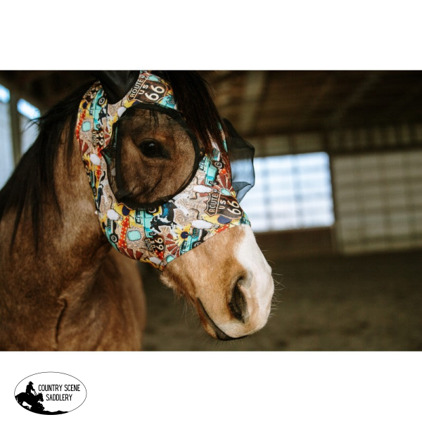 New! Lycra Fly Mask - Route 66 Mesh Protection