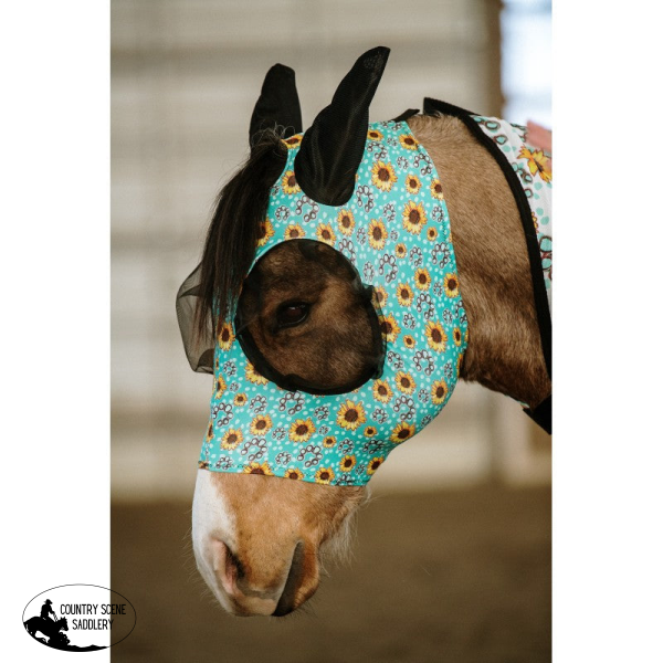 New! Lycra Fly Mask - Sunflower Squash Blossom Mesh Protection