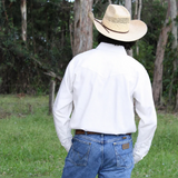 New! M3050 - Mens Rawhide White Ollie Western Arena Shirt