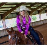 New! MAGENTA SATIN PERFORMANCE RODEO SHIRT Western Shirts