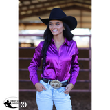 New! MAGENTA SATIN PERFORMANCE RODEO SHIRT X-Small (Women’s Size 00-2) Western Shirts