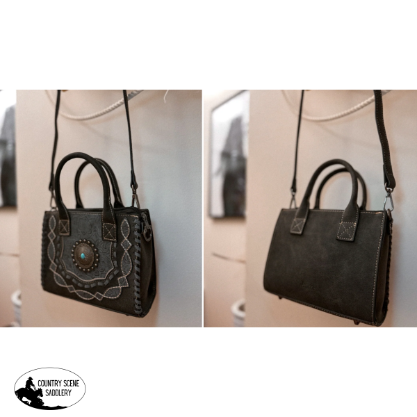 New! Maria Boot Stitch Tote / BLACK