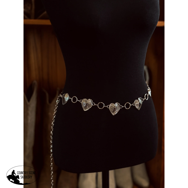 New! Mini Heart Concho Belt / SILVER