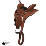 New! Mocha Roughout Barrel Style Saddle - 12 Inch Western