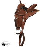 New! Mocha Roughout Barrel Style Saddle - 12 Inch - Country Scene Saddlery and Pet Supplies