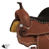 New! Mocha Roughout Barrel Style Saddle - 12 Inch Western