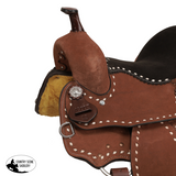 New! Mocha Roughout Barrel Style Saddle - 12 Inch - Country Scene Saddlery and Pet Supplies