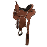 New! Mocha Roughout Barrel Style Saddle - 12 Inch - Country Scene Saddlery and Pet Supplies