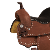 New! Mocha Roughout Barrel Style Saddle - 12 Inch - Country Scene Saddlery and Pet Supplies