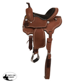 New! Mocha Roughout Barrel Style Saddle - 12 Inch - Country Scene Saddlery and Pet Supplies