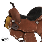New! Mocha Roughout Barrel Style Saddle - 15 Inch - Country Scene Saddlery and Pet Supplies
