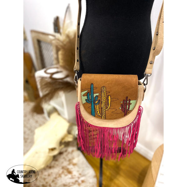 New! Montana West Embroidered Collection Crossbody Bag / Pink Handbags And Wallets » Cross Body