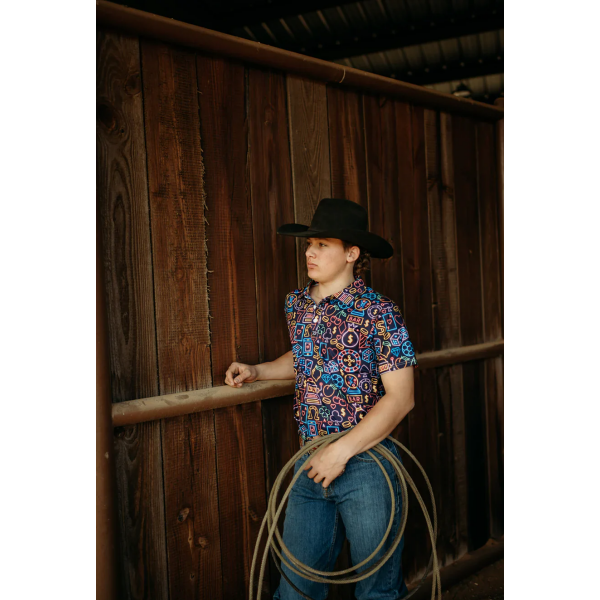 New! NEON LIGHTS MEN’S PERFORMANCE POLO Small Mens Shirts