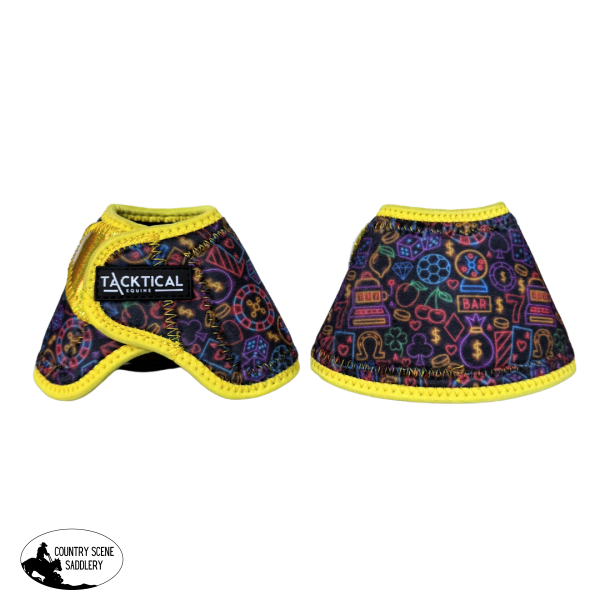 New! NEON LIGHTS WITH SPARKLE VELCRO BELL BOOTS MEDIUM / FRONT Splint Boots