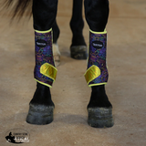 New! NEON LIGHTS WITH SPARKLE VELCRO SPLINT BOOTS (PAIR) MEDIUM / FRONT Splint Boots