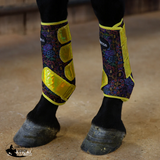 New! NEON LIGHTS WITH SPARKLE VELCRO SPLINT BOOTS (PAIR) MEDIUM / FRONT Splint Boots