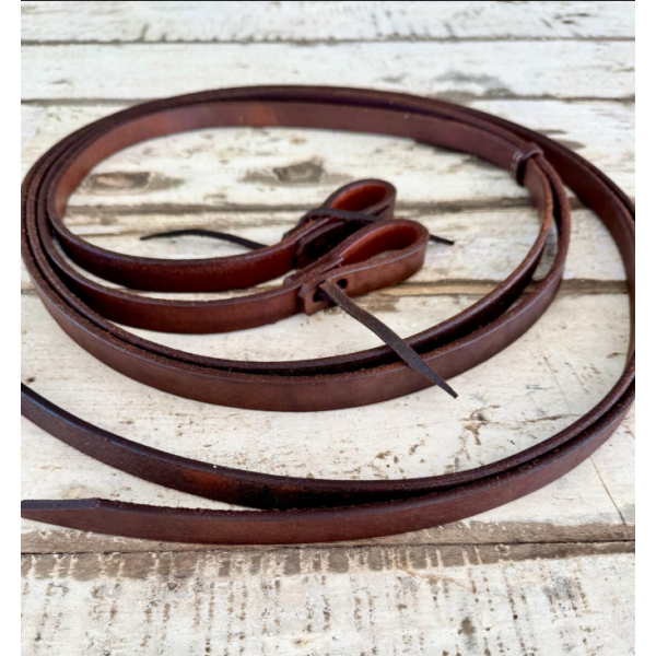 New! Oiled Harness Leather Split Reins-8ft x 3/4” 8ft x 3/4” Summer Combos