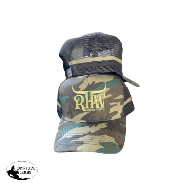 New! P4168 Rhw Camo Trucker Cap Hats