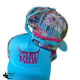 New! P4179 - RHW Cactus Turq & Pink P/Tail Trucker Cap - Country Scene Saddlery and Pet Supplies