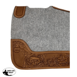 New! PAD279 - 30" x 32" Contoured Felt Saddle Pad with Tooled Top Grain Wear Leathers - Country Scene Saddlery and Pet Supplies