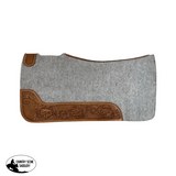 New! PAD279 - 30" x 32" Contoured Felt Saddle Pad with Tooled Top Grain Wear Leathers - Country Scene Saddlery and Pet Supplies