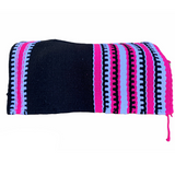 New! Patterned Cashmalon Saddle Pad BLACK/PINK Nylon/Synthetic Headstalls