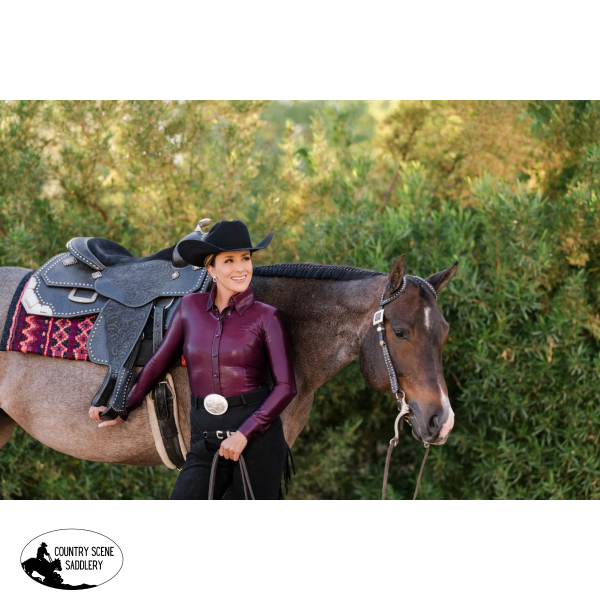 New! Payton Rail Shirt Bordeaux Med Western Show Tops