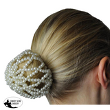 New! Pearl Hair Bun Net - with Crystals