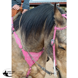 New! Pink Boot Stitch Headstall and Breast Collar Set - Country Scene Saddlery and Pet Supplies