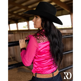 New! PINK PISTOL SATIN MESH PERFORMANCE RODEO SHIRT Western Style