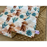 New! PRE-ORDER Minky Blanket - Cactus Highland