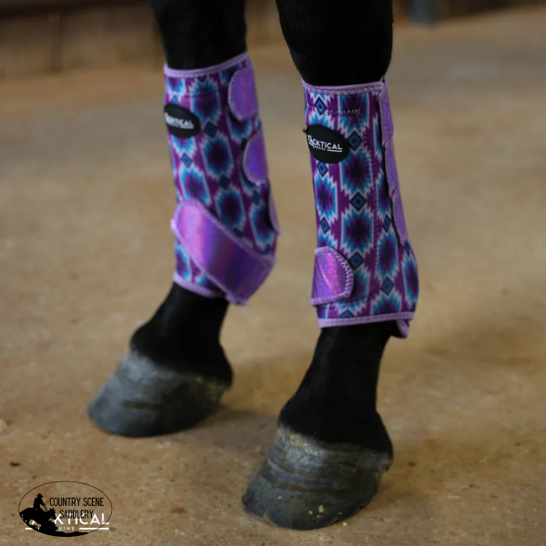 New! PURPLE CASSIDY WITH SPARKLE VELCRO SPLINT BOOTS (PAIR) MEDIUM / FRONT Splint Boots