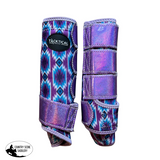 New! PURPLE CASSIDY WITH SPARKLE VELCRO SPLINT BOOTS (PAIR) MEDIUM / FRONT Splint Boots