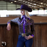 New! Purple LEOPARD PERFORMANCE RODEO SHIRT - Country Scene Saddlery and Pet Supplies