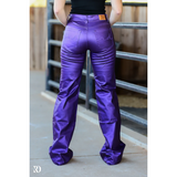 New! Purple Metallic Signature Trousers