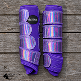 New! PURPLE WITH SPARKLE VELCRO SPLINT BOOT (PAIR) - MEDIUM / FRONT