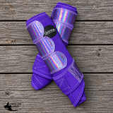 New! PURPLE WITH SPARKLE VELCRO SPLINT BOOT (PAIR) - MEDIUM / FRONT