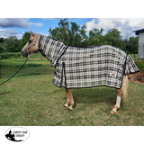 New! PVC SHADECLOTH COMBO- BLACK BEIGE CHECK - Country Scene Saddlery and Pet Supplies