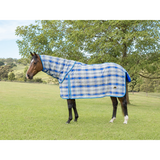 New! PVC SHADECLOTH COMBO-Blue/Cream Check - Fly Mesh Protection
