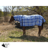 New! PVC SHADECLOTH COMBO-Blue/Cream Check - Country Scene Saddlery and Pet Supplies