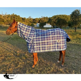 New! PVC Shadecloth Combo - Shaz - Blue Check - Country Scene Saddlery and Pet Supplies