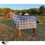 New! PVC Shadecloth Combo - Shaz - Blue Check - Country Scene Saddlery and Pet Supplies