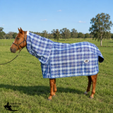 New! PVC Shadecloth Combo - Shaz - Blue Check - 6’3 - Fly Mesh Protection