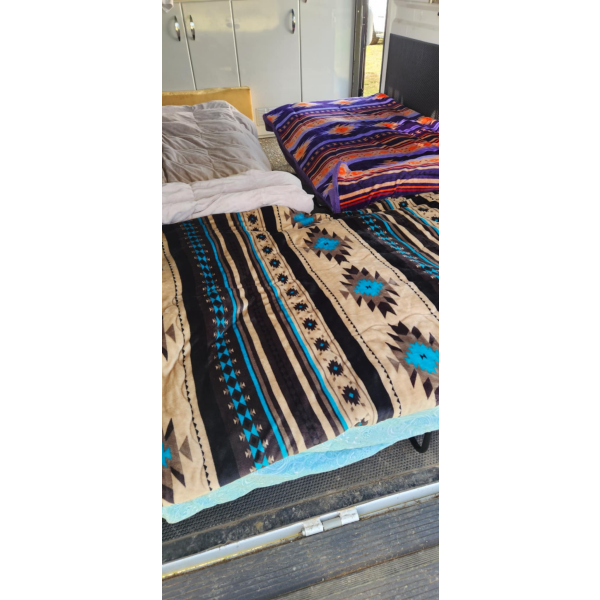 New! Queen Size 3 pc Borrego comforter set with southwest design.