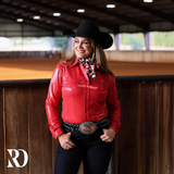 New! RED SPARKLE PERFORMANCE RODEO SHIRT - Western Shirts