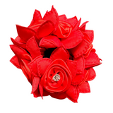 New! Rose Petal Hair Scrunchie with Crystals
